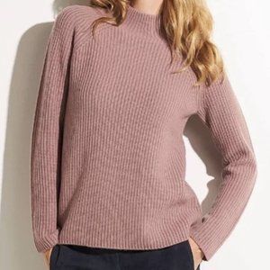 Vince Mock Neck Shaker Cashmere Sweater in Beet Root XS, NWOT